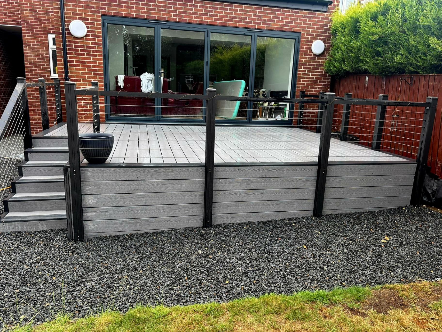 Grey composite decking detail Sheffield