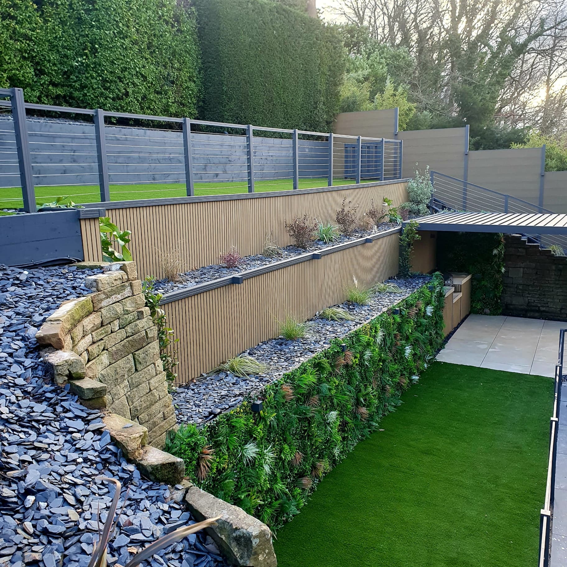 Multi-level garden landscaping Sheffield