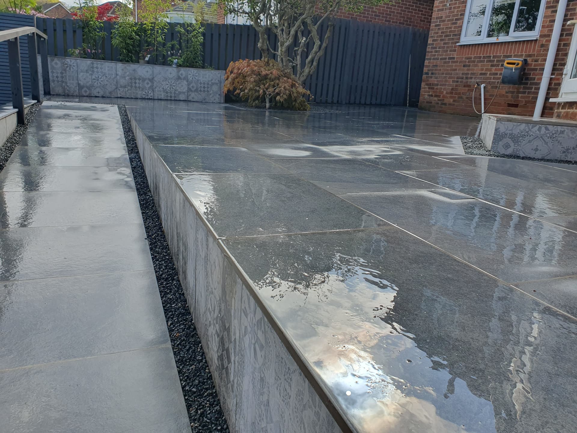 Close-up porcelain paving detail Sheffield